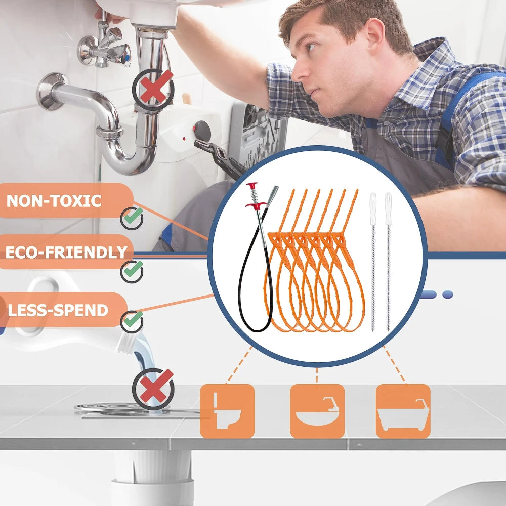 Drain Cleaner Tool Set